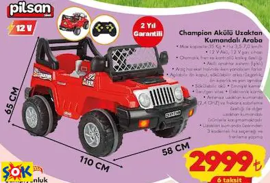 CHAMPİON AKÜLÜ UZAKTAN KUMANDALI ARABA